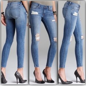 GENETIC DENIM The James Distressed Skinny Jeans - Size 28